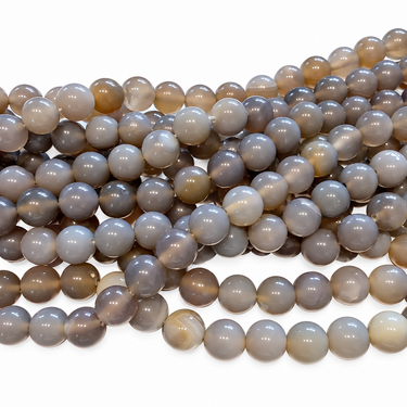 14 mm grå onyxperler på hvid baggrund