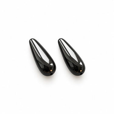 To sorte onyxdråber, 10 × 30 mm