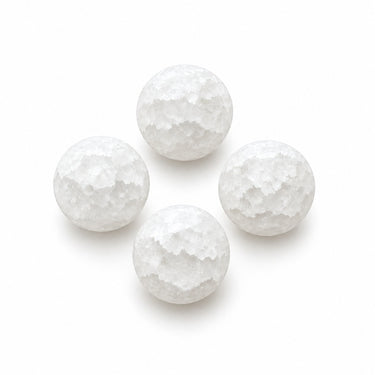 4 stk. 14 mm mat brændt bjergkrystal