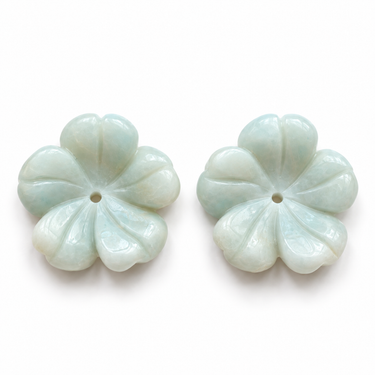 Lys amazonit blomst 18 mm - 2 stk.