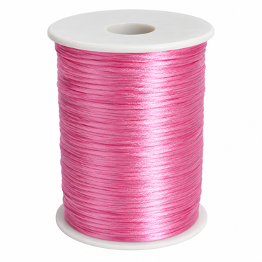 Lyserød satin knytesnor 2 mm på rulle, 100 meter