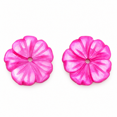23 mm pink perlemorsblomster - 2 stk.