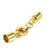Forgyldte endestykker med karabinlås 2 mm hul