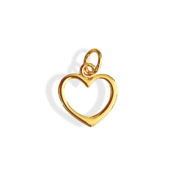 Åbent hjerte vedhæng i forgyldt sterling sølv – 11 mm smykkedel