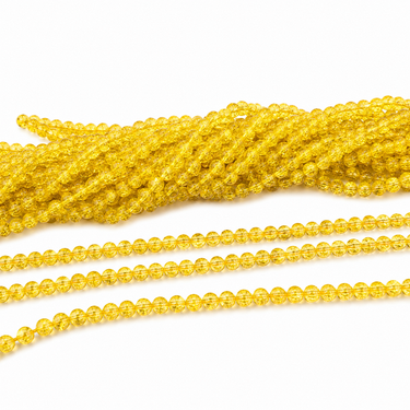 Solgule krakelerede perler 10 mm