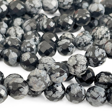 snowflake obsidian perler streng 8 mm