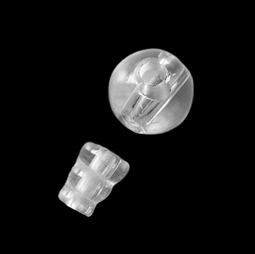 Guru perle. 10 mm perle med 3 huller og en låseperle i Bjergkrystal