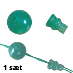 Grøn aventurin guru perle med 3 huller og låseperle
