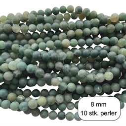 10 stk. 8 mm MAT Mosagat perler