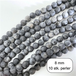 10 stk. 8 mm MAT Larvikit perler