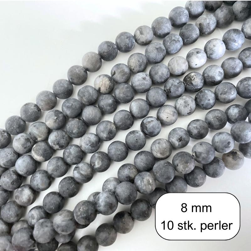 10 stk. 8 mm MAT Larvikit perler