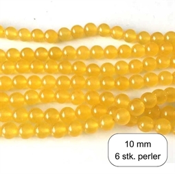 10 mm Gul farvet jade perler