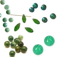 Grønne sten & perler