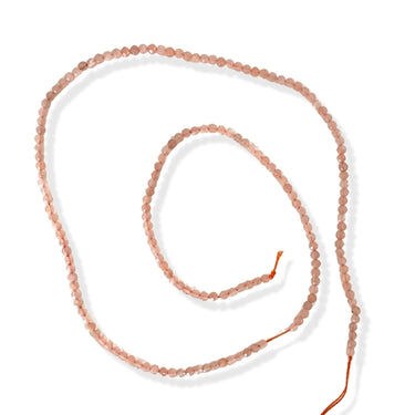 2 mm Peach moonstone facet - Hel streng
