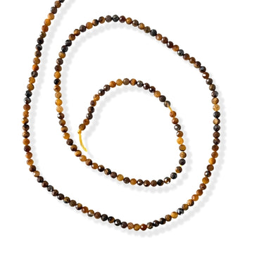 2 mm Tigerøje, facet - Hel streng