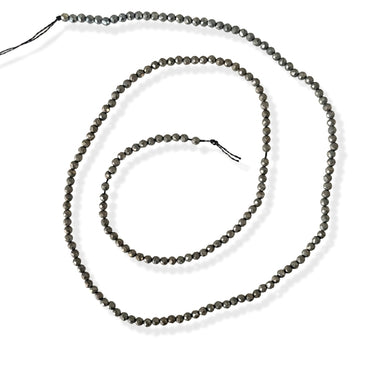 Pyrit 2 - 2,5 mm facet - Hel streng