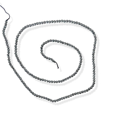 2 mm Hæmatit, facet - Hel streng