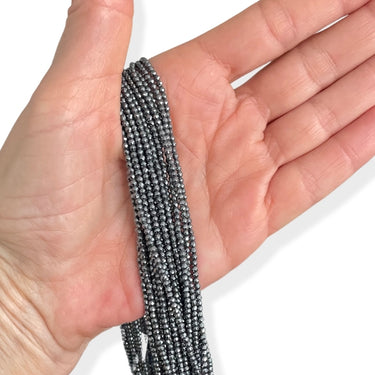 2 mm Hæmatit, facet - Hel streng