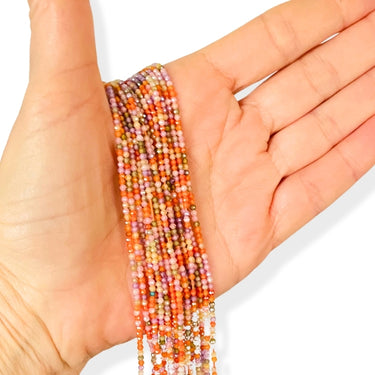 2 mm Cubic Zirkonia perler, Mix farver - Hel streng
