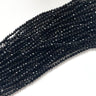 Sorte Onyx perler 2 mm facetslebet – ca. 195 stk. på streng