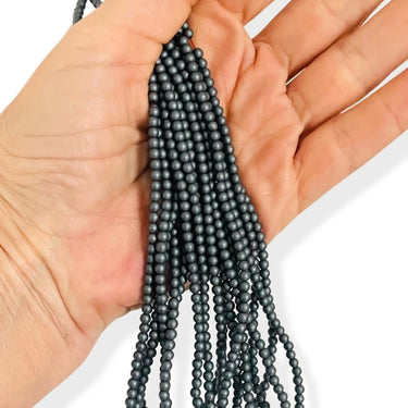 3 mm MAT Hæmatit - Hel streng