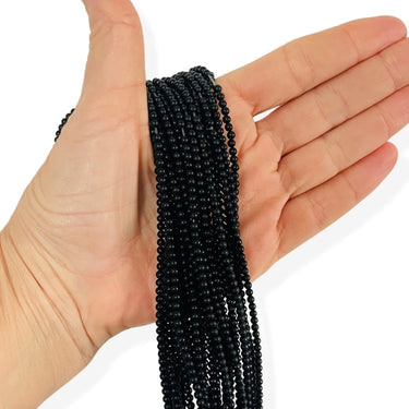 3 mm Sort onyx MAT - Hel streng
