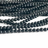 Mat sort onyx perler – 3 mm, hel streng