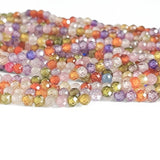3 mm facetslebne Cubic Zirkonia perler – Mix farver