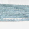 Aquamarinperler – 4 mm, sart lyseblå, poleret overflade