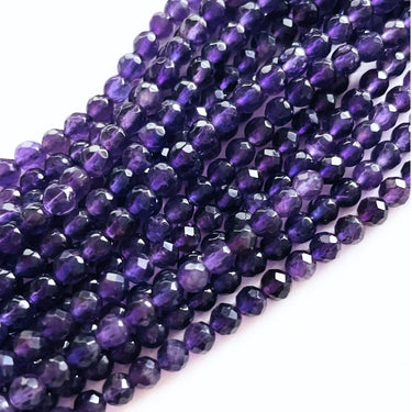 4 mm Ametyst, facet - Hel streng