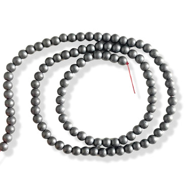 4 mm MAT Hæmatit - Hel streng