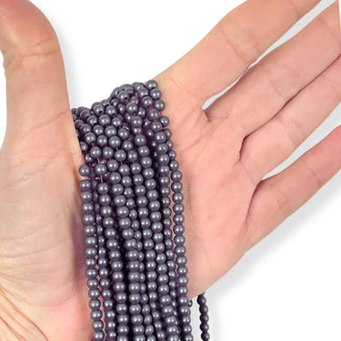 4 mm MAT Hæmatit - Hel streng