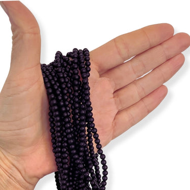 4 mm Sort onyx, MAT - Hel streng