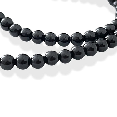 4 mm Sort onyx - Hel streng