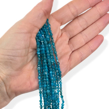 Apatite, flad 4 mm - Hel streng