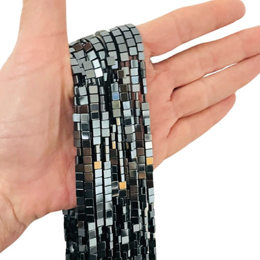 Hæmatit, flad 4 mm - Hel streng