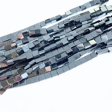 Hæmatit, flad 4 mm - Hel streng