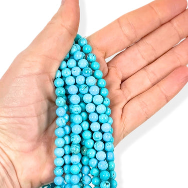 Turkis magnesite 6 mm - Hel streng