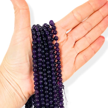 6 mm Ametyst - Hel streng