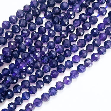 6 mm Ametyst, facet - Hel streng