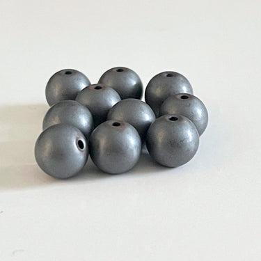 6 mm MAT Hæmatit - Halv streng