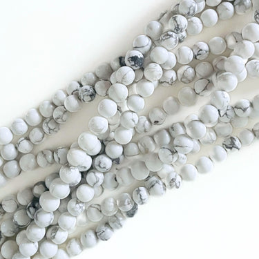 Howlite 6 mm - Hel streng