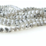 Howlite 6 mm - Hel streng