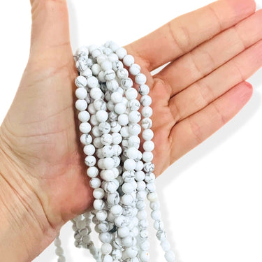 Howlite 6 mm - Hel streng