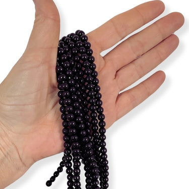 6 mm Sort onyx perler - Hel streng