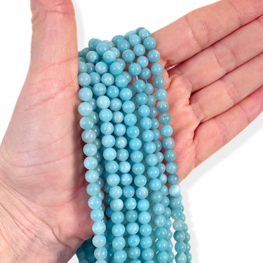 Amazonit 6 mm  - Hel streng