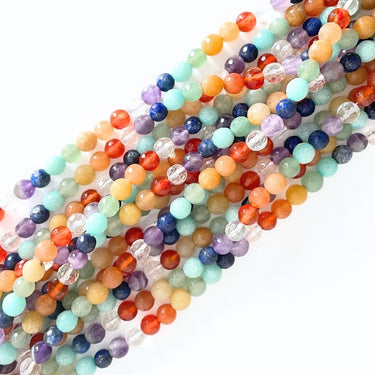 6 mm Mix facet perler - Hel streng