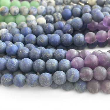 Mix af 8 mm natursten – aventurin, ametyst, jaspis og tigerøje