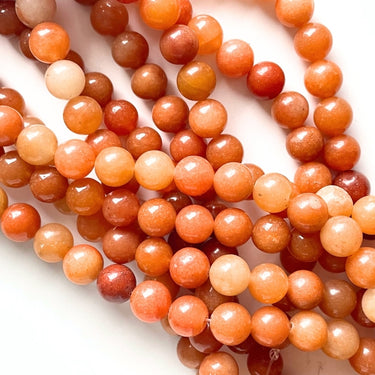 8 mm Rød aventurin- Hel streng