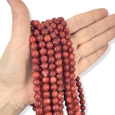 8 mm Skumkoral perler - 1/1 streng